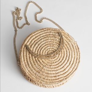 & Other Stories Crossbody Woven Straw Circle Bag